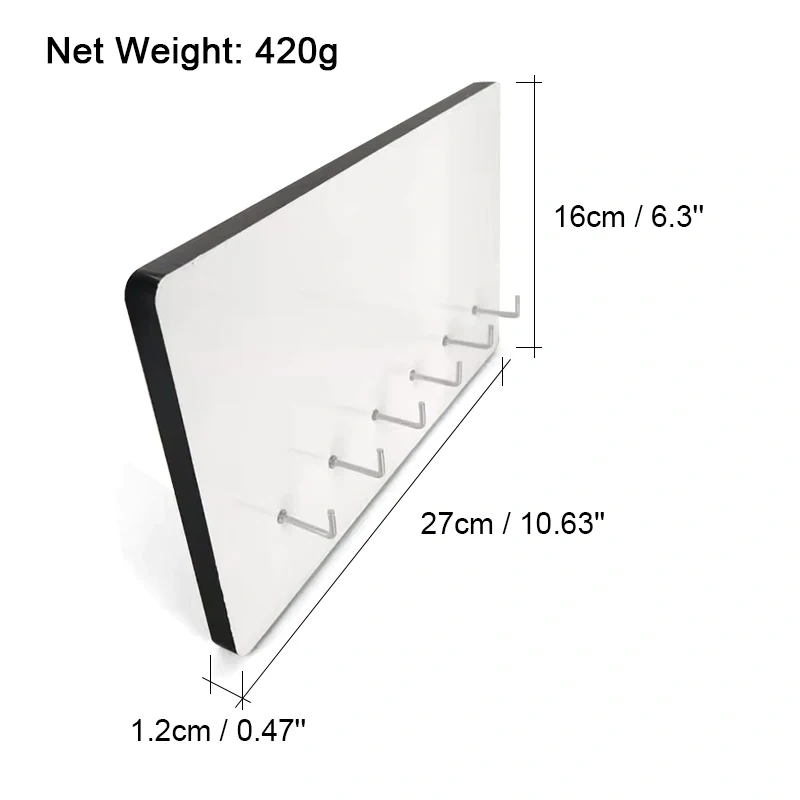 Customized Wooden Door Hanger Sublimation Blank MDF Key Holder Clothes Keychain Hanging with 6 Hooks