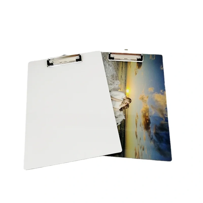 A4 A5 white MDF Hard Board Single sided 3mm or 5mm thickness Sublimation Blank Clipboards with Flat Clip For Heat Press Printing