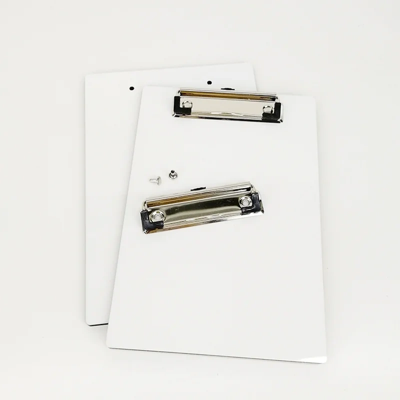 A4 A5 white MDF Hard Board Single sided 3mm or 5mm thickness Sublimation Blank Clipboards with Flat Clip For Heat Press Printing