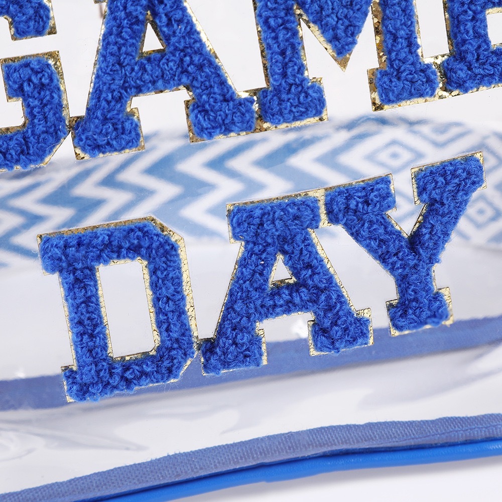 Game Day Patches PVC Clear Bag Football Sports Theme