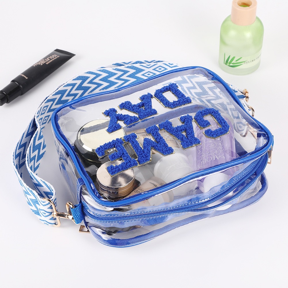 Game Day Patches PVC Clear Bag Football Sports Theme