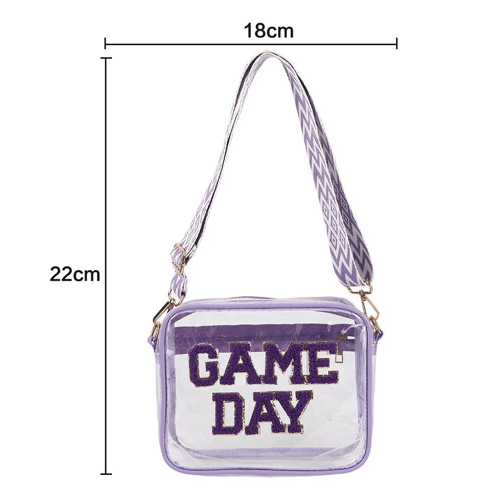 Game Day Patches PVC Clear Bag Football Sports Theme