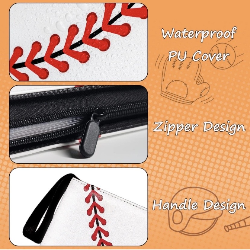 Removable Custom PU Leather Trading Card Binder For Baseball Basketball Football Game Card Holder with Sleeves