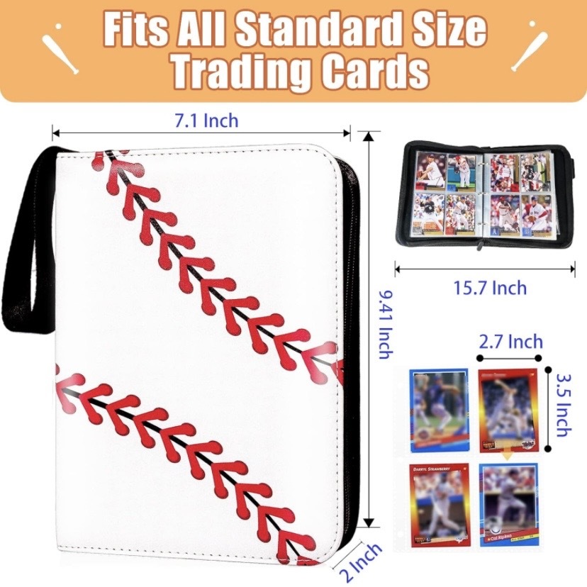 Removable Custom PU Leather Trading Card Binder For Baseball Basketball Football Game Card Holder with Sleeves