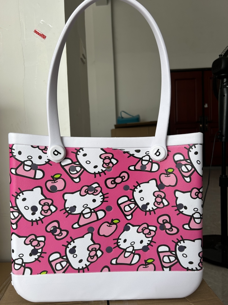 Rubber Shoudler Tote Beach Bag with print
