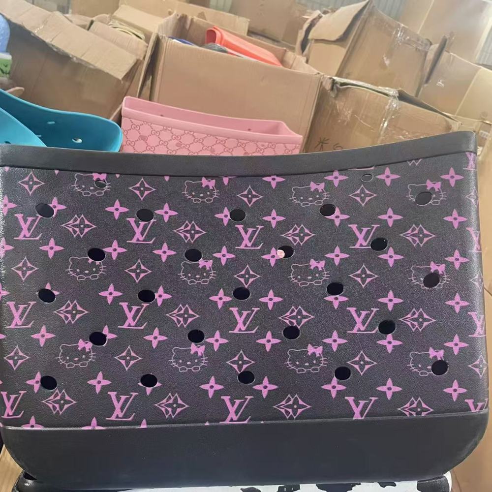 Rubber Shoudler Tote Beach Bag with print