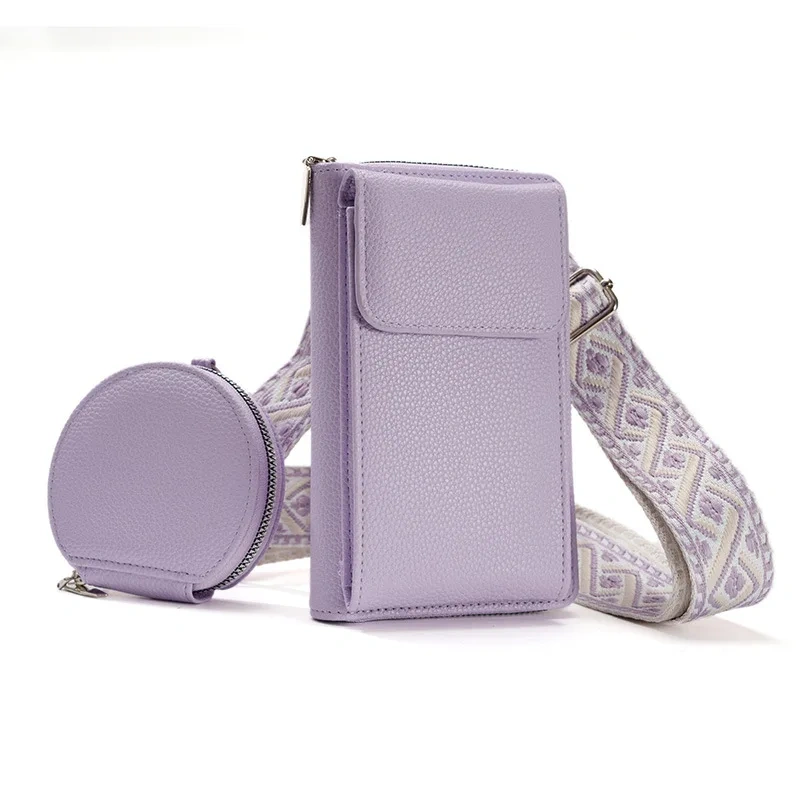 Ins Woman PU Pouch Shoulder Straps Bag Phone Pouch Holster Purse Carrying Pouch for Iphone 15 Pro Max Smartphone, Money