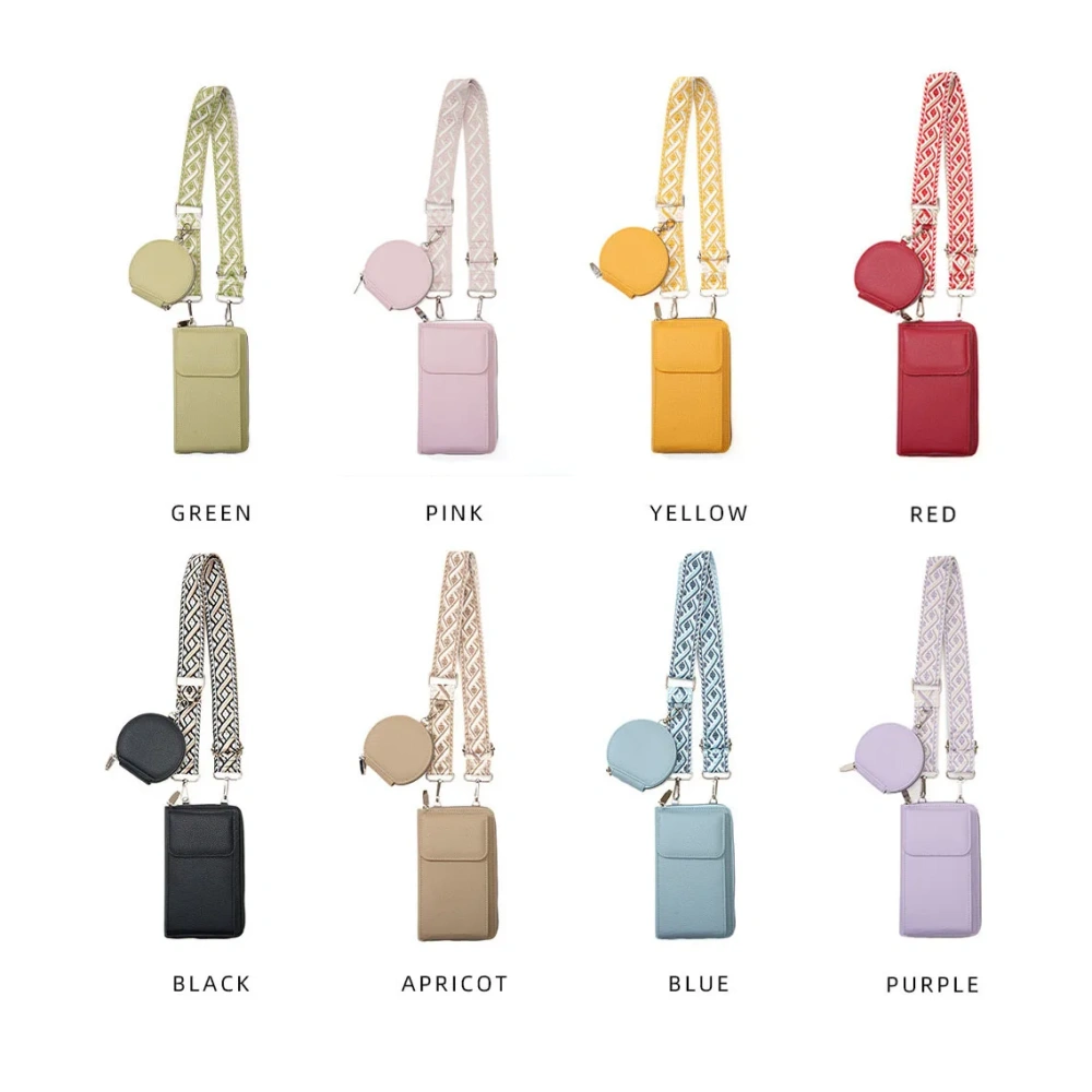 Ins Woman PU Pouch Shoulder Straps Bag Phone Pouch Holster Purse Carrying Pouch for Iphone 15 Pro Max Smartphone, Money