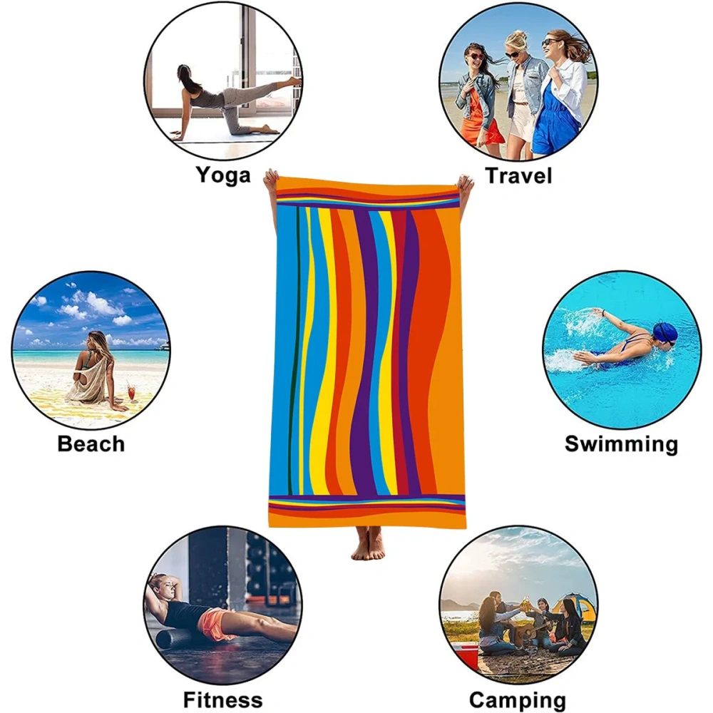 Free Design Custom Printed Logo Microfiber Sand Beach Towel Super Absorbent Quick-Dry Soft Lightweight Sand Free