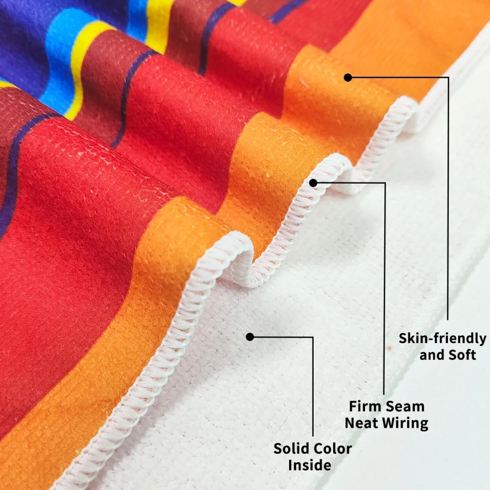 Free Design Custom Printed Logo Microfiber Sand Beach Towel Super Absorbent Quick-Dry Soft Lightweight Sand Free