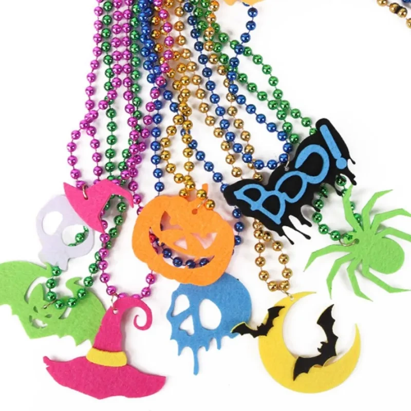 Hot Selling New Halloween Fluorescent Decorations Necklace Ghost Party Horror Atmosphere Photo Props Pumpkin Pendant Accessories