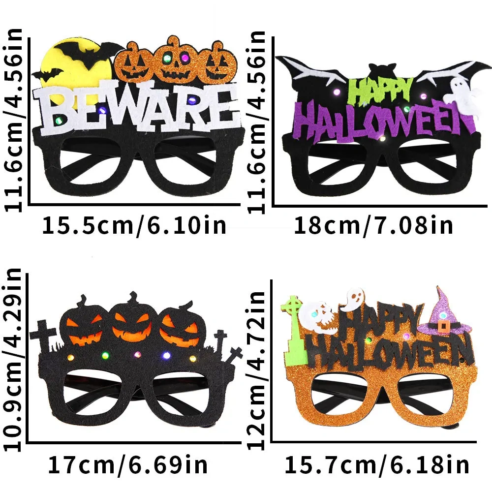 Halloween Party Glasses Pumpkin Ghost Children Adult Ghost Festival Party Decoration LED Lights Glowing Glasses