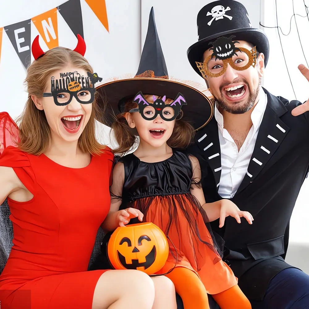 Halloween Party Glasses Pumpkin Ghost Children Adult Ghost Festival Party Decoration LED Lights Glowing Glasses
