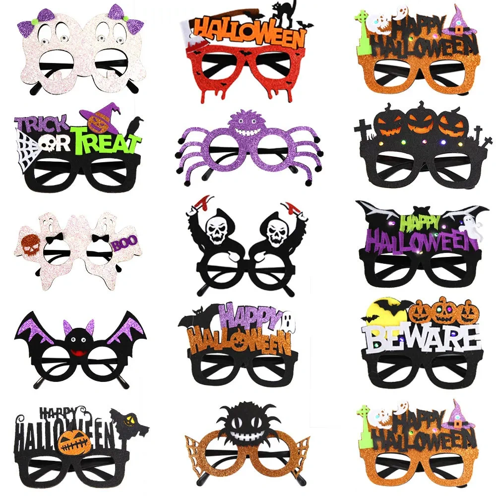 Halloween Party Glasses Pumpkin Ghost Children Adult Ghost Festival Party Decoration LED Lights Glowing Glasses