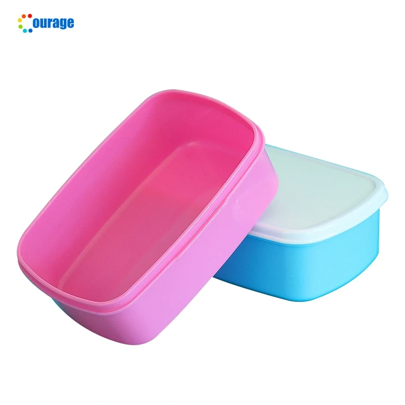 Multicolor Sublimation Plastic Blank Lunch Boxes Kids Bento Sublimation Lunch Box BPA Free Lunch Boxes Wholesale