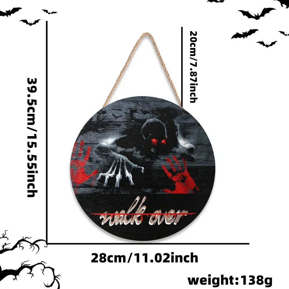 New Halloween Wooden Ghost Spider Web Door Plate Pendant for Courtyard Home Party Decorations