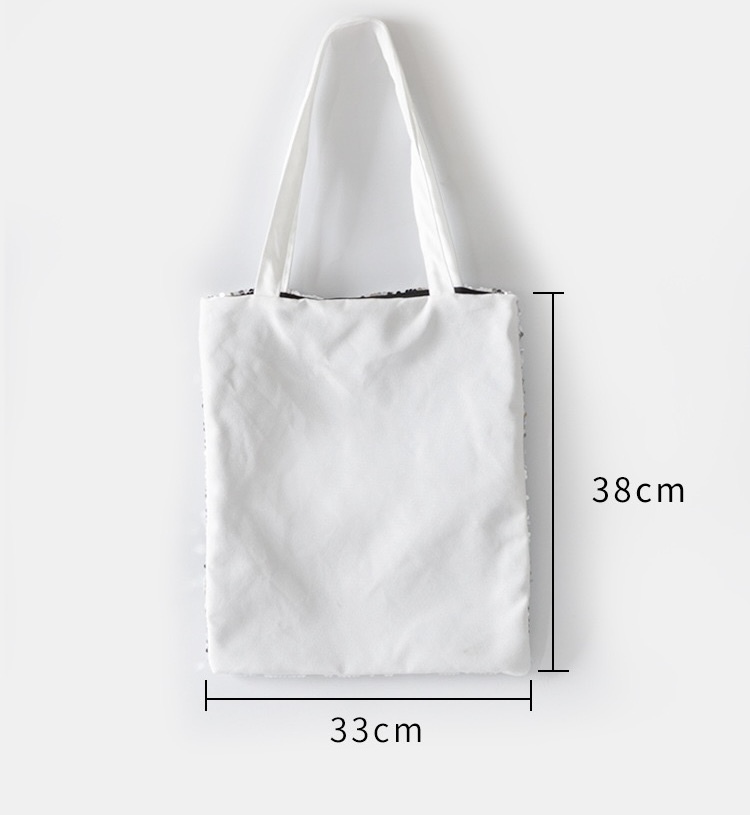New Type Sequin Canvas Sublimation Tote Bag Blank for Transfer Printing