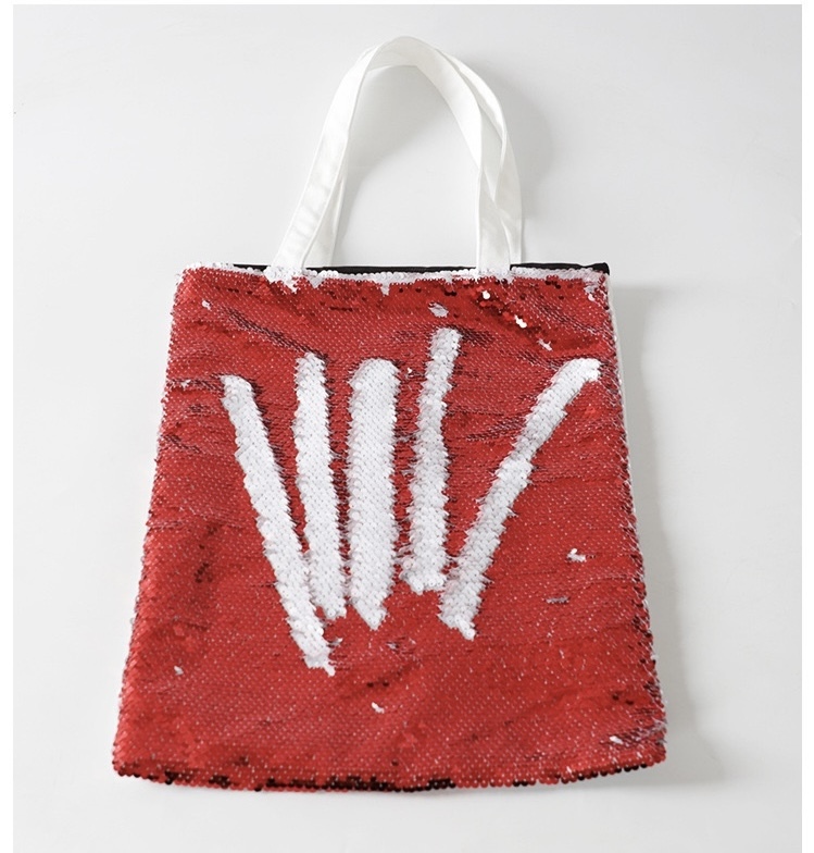 New Type Sequin Canvas Sublimation Tote Bag Blank for Transfer Printing