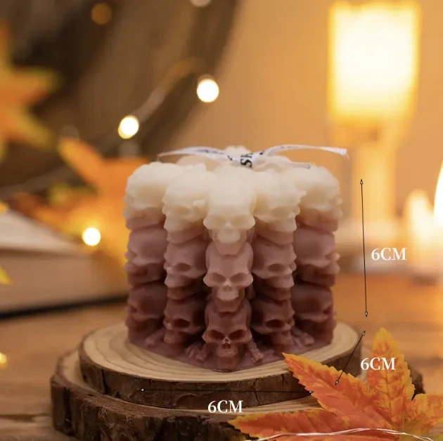 Private Label Halloween Pumpkin Cube Beeswax Scented Candles New Condition Cotton Wholesale Service Decorative Use Bars Easter