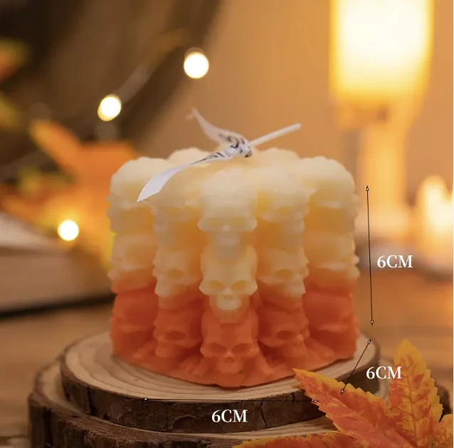 Private Label Halloween Pumpkin Cube Beeswax Scented Candles New Condition Cotton Wholesale Service Decorative Use Bars Easter
