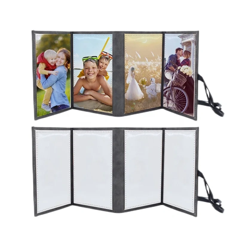 DIY Picture Customized Logo Memory Foldable Photo Albums PU Leather Sublimation Blank Folding Photo Album