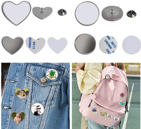 Current Heart Round Custom Printing Sublimation Blank Garments