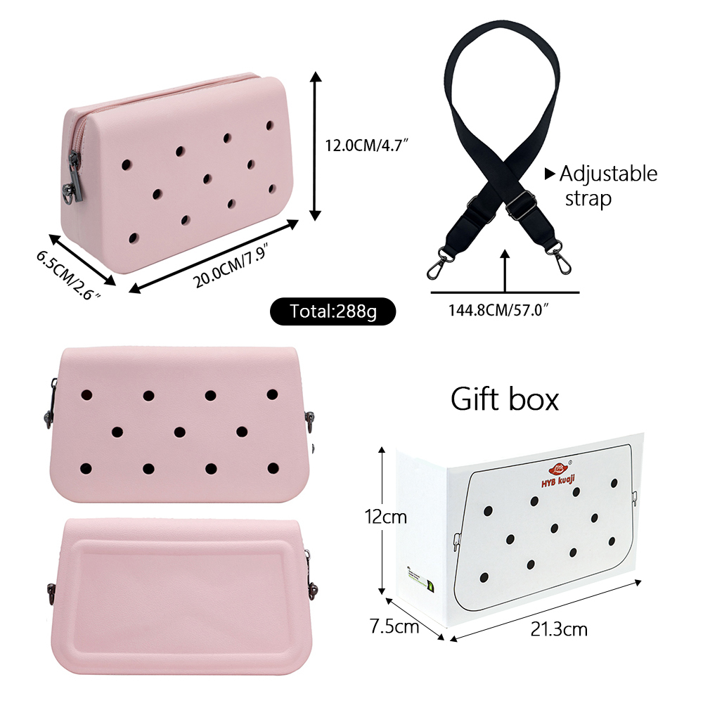 Mini Eva shoulder bag with perforated waterproof crossbody strap, unisex tote bag, women's tote bag with gift box.