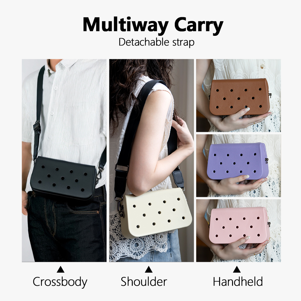 Mini Eva shoulder bag with perforated waterproof crossbody strap, unisex tote bag, women's tote bag with gift box.