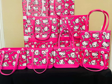 Rubber Shoudler Tote Beach Bag with print
