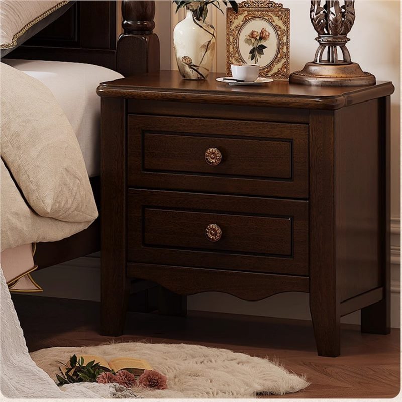 American solid wood double bed