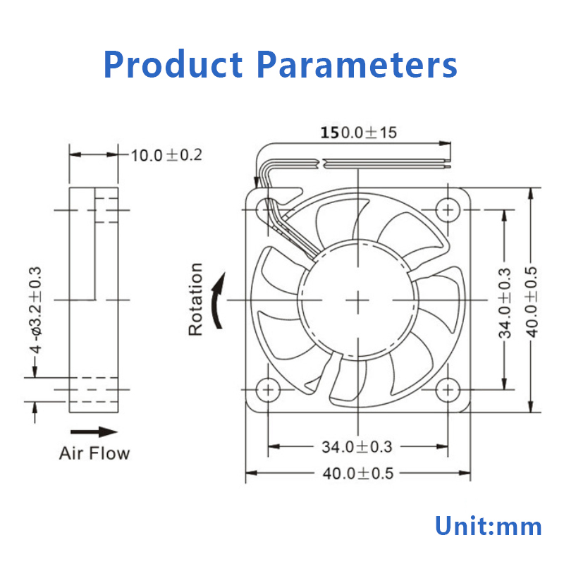 HXD4010 DC Brushless Fan