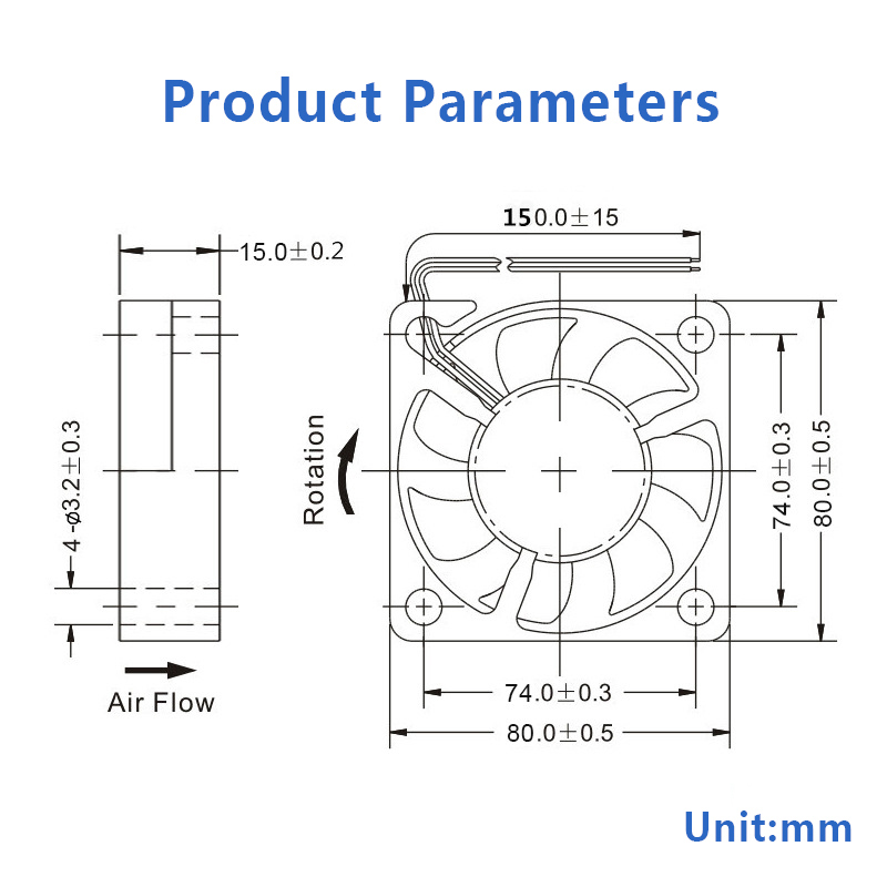 HXD8015 DC Brushless Fan
