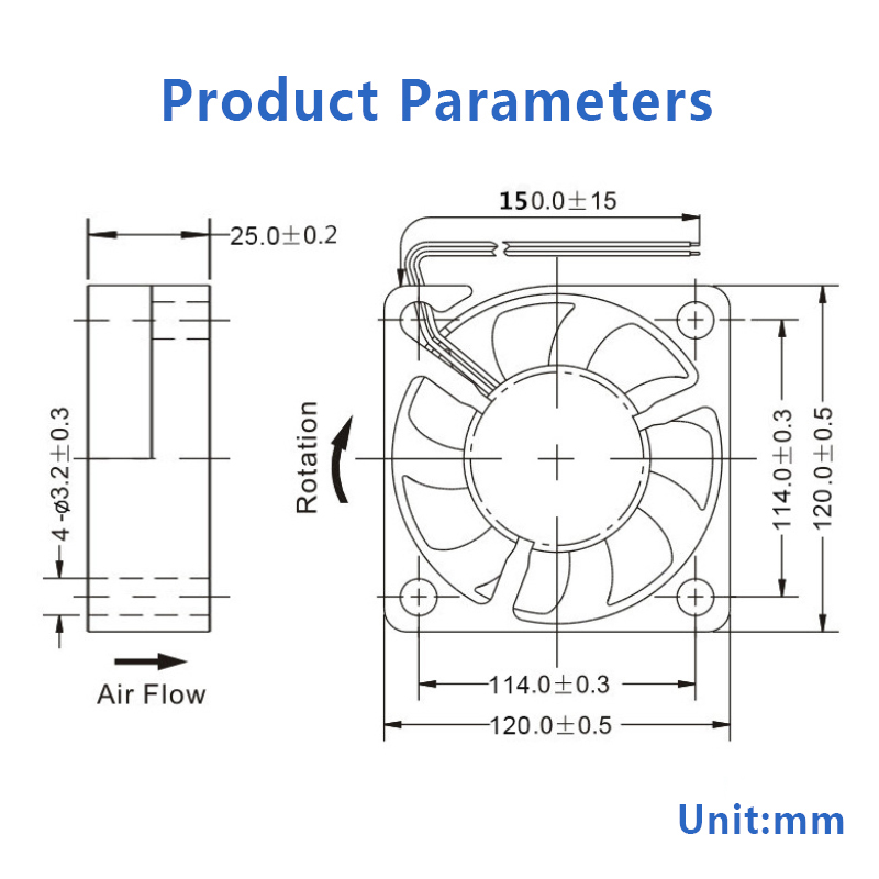 HXD12025 DC Brushless Fan