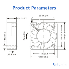 HXD12025 DC Brushless Fan