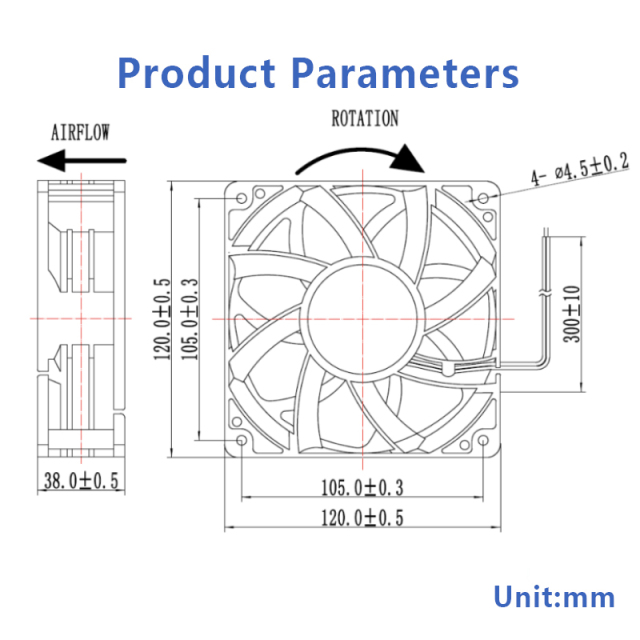 HXD12038 DC Brushless Fan