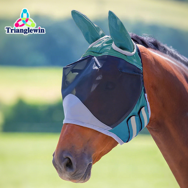 Customized logo horse fly mask  horse supplies manufacturer