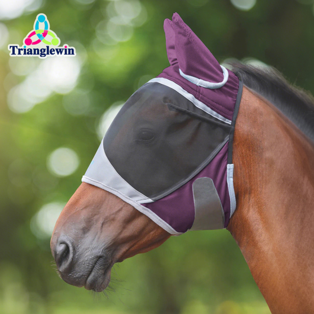 Customized logo horse fly mask  horse supplies manufacturer
