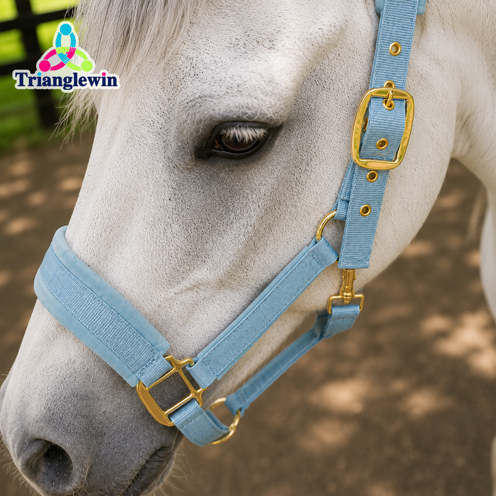 Trianglewin Leather Breakaway Nylon Headcollar  horse halter manufacturer OEM