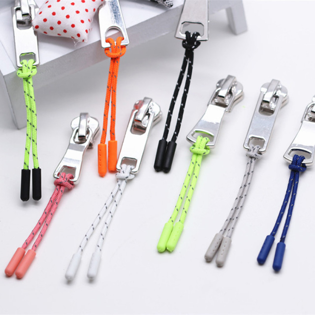 Custom Logo Zipper Accessories Pulls Rubber Zipper Slider String Cord Rubber Rope Zipper Puller For Bag Pouch Tent Clothin