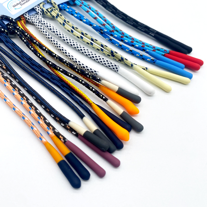 Manufacturer Custom Rubber Silicone Dipped End Rope Zipper Puller for bags and clothing