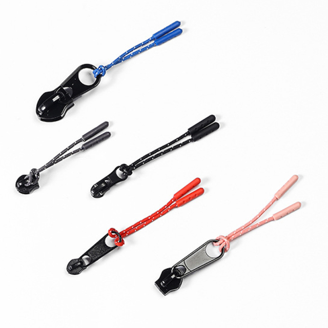 Custom Logo Zipper Accessories Pulls Rubber Zipper Slider String Cord Rubber Rope Zipper Puller For Bag Pouch Tent Clothin