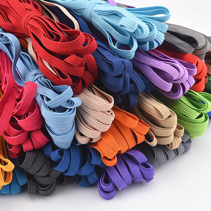 Good Quality Wholesale Flat Braided Elastic Band Elastic Cord Braid Strap Flat Elastic Cord flat braided elastic