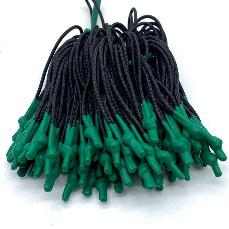 Custom thick drawstring cord silicone dipped tips drawcord fancy spotted zipper head drawstring clothing round rope