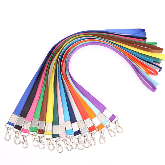 Wholesale Medal Cheap custom plain fabric sublimation neck strap polyester wholesale blank lanyard with metal clip