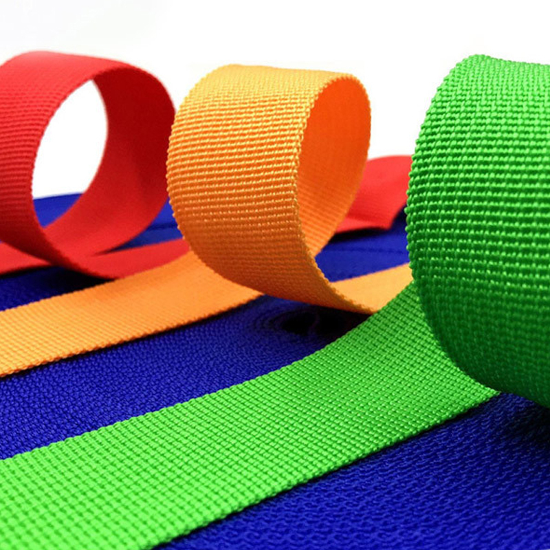 Factory wholesale price colorful polypropylene material woven webbing strap rolls pp webbing tape for bags