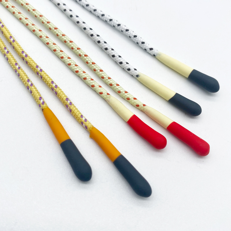 Personalizado rope zip pull over puller silicon cord pull zipper string cord puller dipped rubber zipper pull