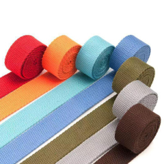 Custom Solid Woven Color Heavy Duty Polyester Cotton Webbing Belt for Bags and Shoes High Tenacity Feature