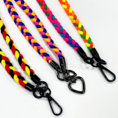 Color Long Nylon Mobile Phone Cord Strap Woven Braided Cell Phone Lanyard Camera Strap Thick Phone Crossbody Necklace