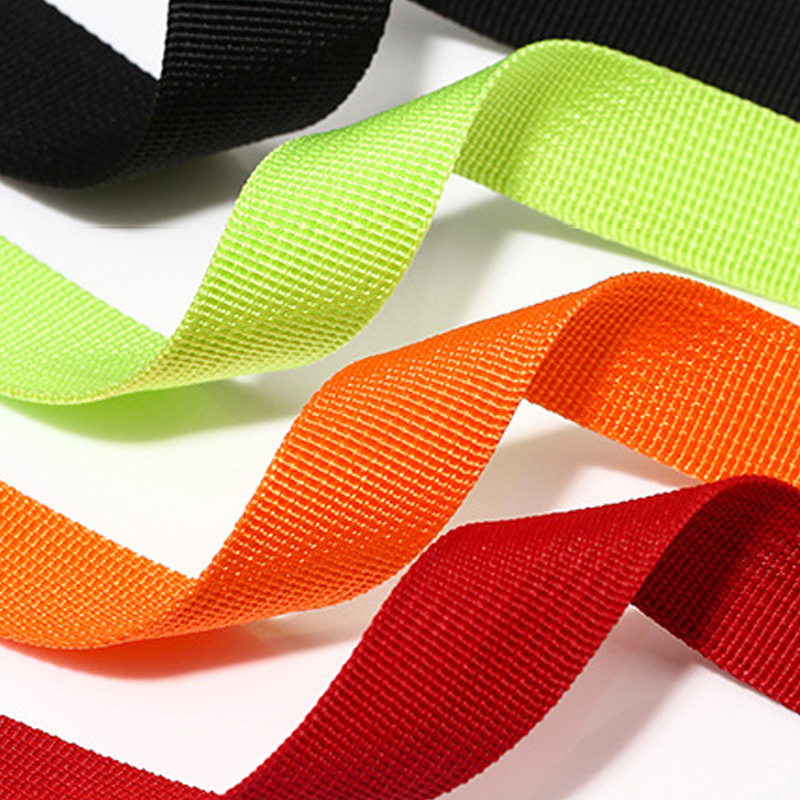 Factory wholesale price colorful polypropylene material woven webbing strap rolls pp webbing tape for bags