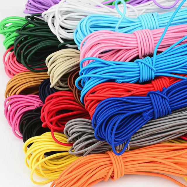 factory wholesale custom elastic cord rope round rubber latex bungee cord string for garment outdoor sports